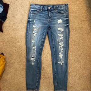 American Eagle ripped skinny jeans